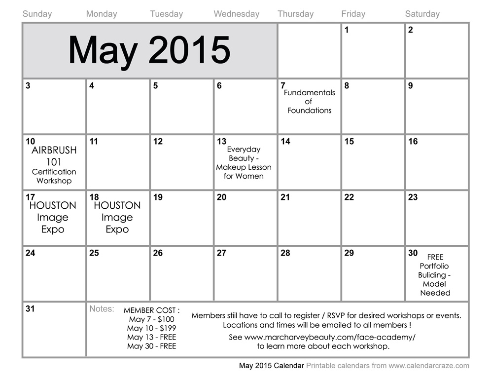 may member calendar
